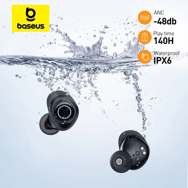 Baseus Bowie MA10 ANC Wireless Earphone 48dB Noise Cancelling 140h Playtime Bluetooth 5.3 Headphone IPX6 Waterproof Sport Earbud