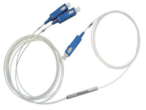 FTTH 1×2 optical fiber PLC splitter with connector